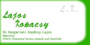 lajos kopacsy business card