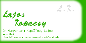 lajos kopacsy business card